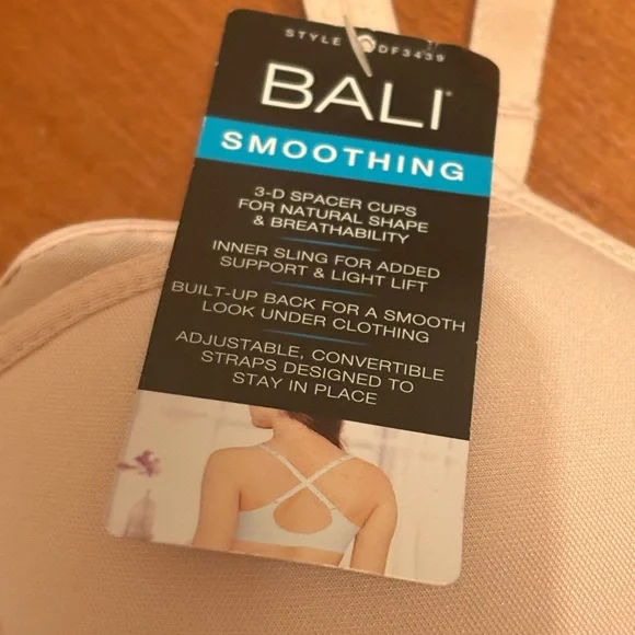 NWT Bali Smoothing Bra 38B Cream Breathable Comfortlite Underwire - Picture 4 of 10